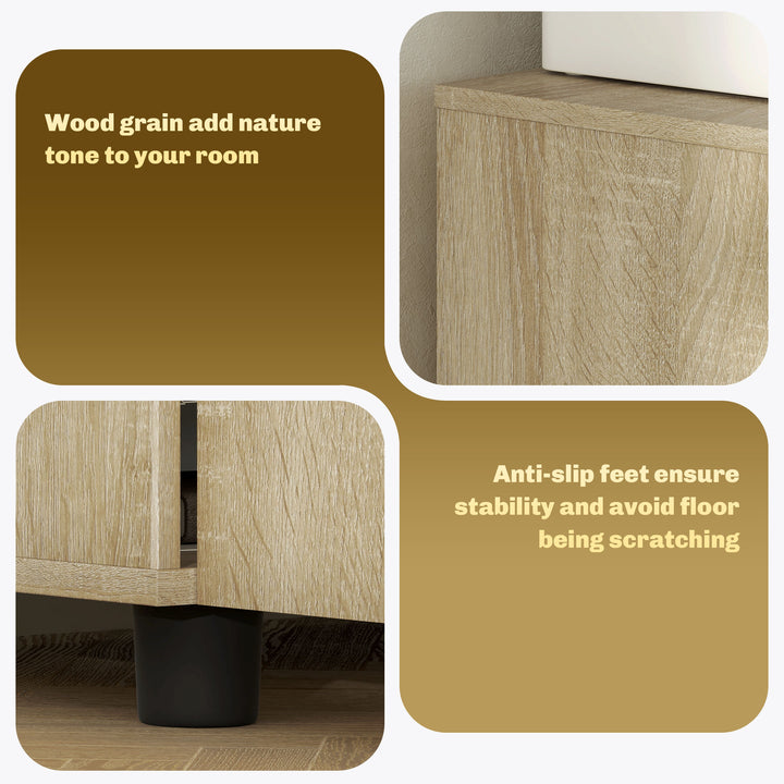 Two-Tier Locking Office Storage Cabinet - Oak