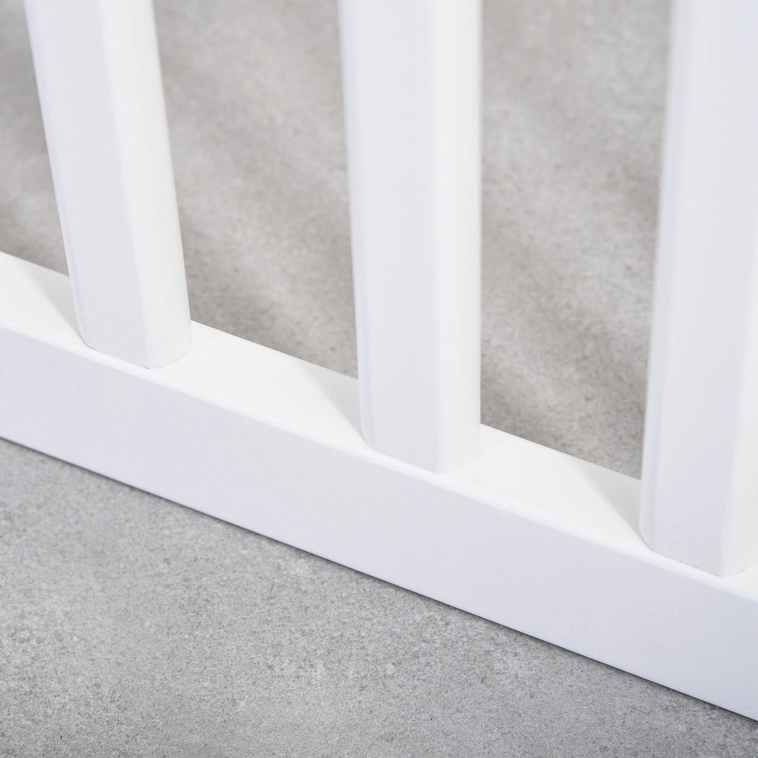 Wooden Pet Gate Foldable Freestanding Dog Safety Barrier w/ Support Feet