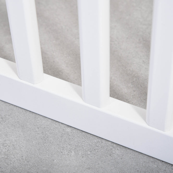 Wooden Pet Gate Foldable Freestanding Dog Safety Barrier w/ Support Feet