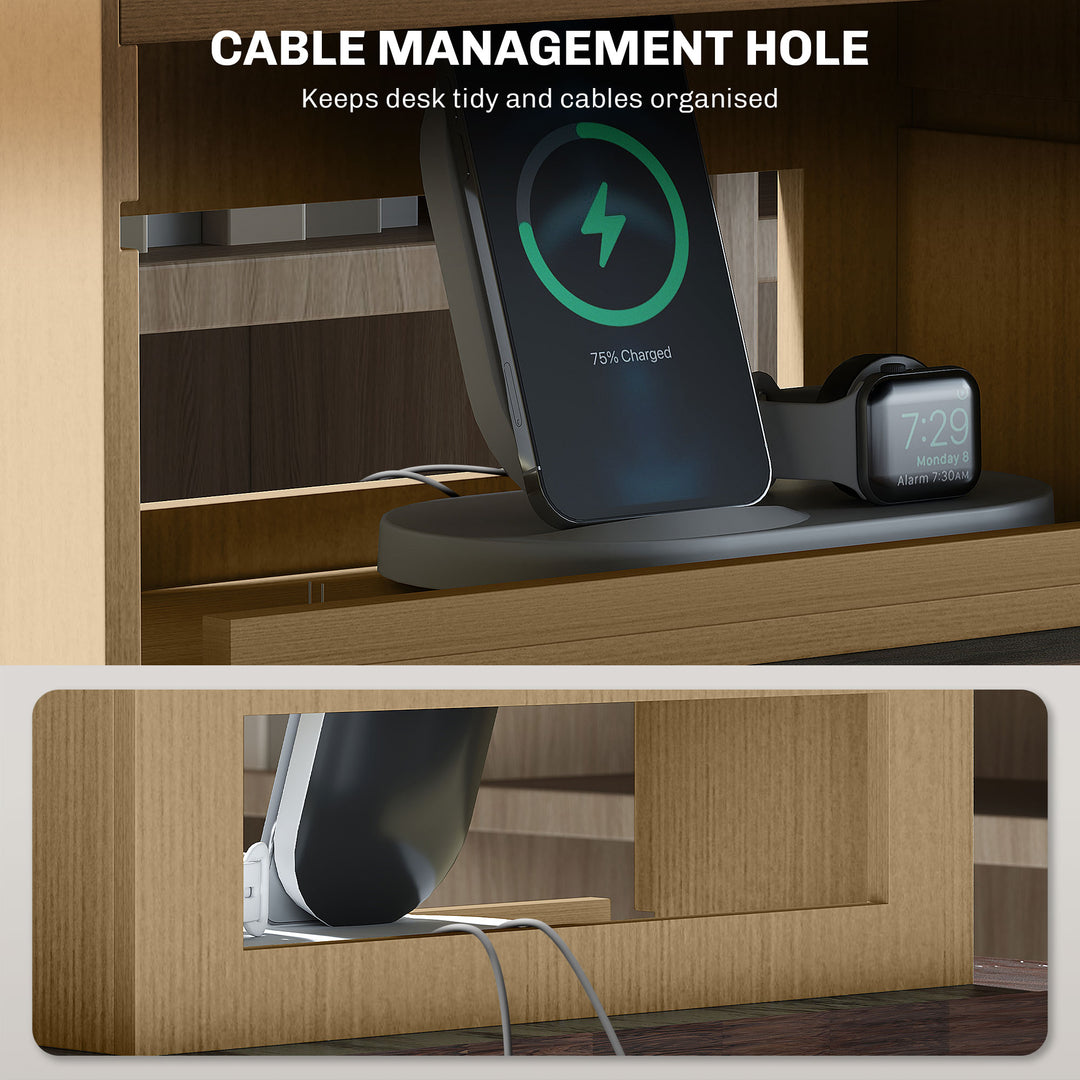 HOMCOM Four-Tier Desktop Organiser - Oak Tone