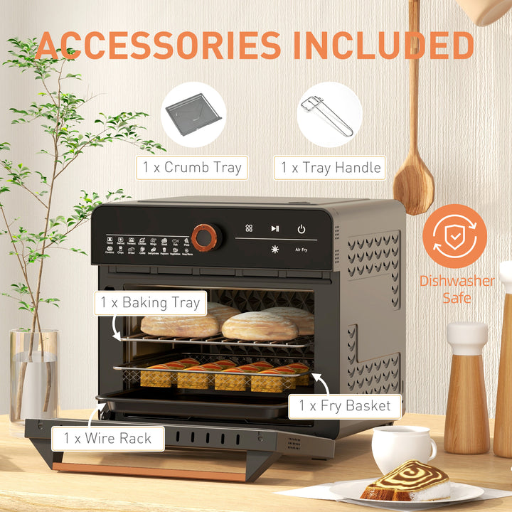 Air Fryer Oven, 20L Mini Oven, Multifunction Countertop Convection Oven with 16 Presets, Adjustable Temp and Time, 1400W