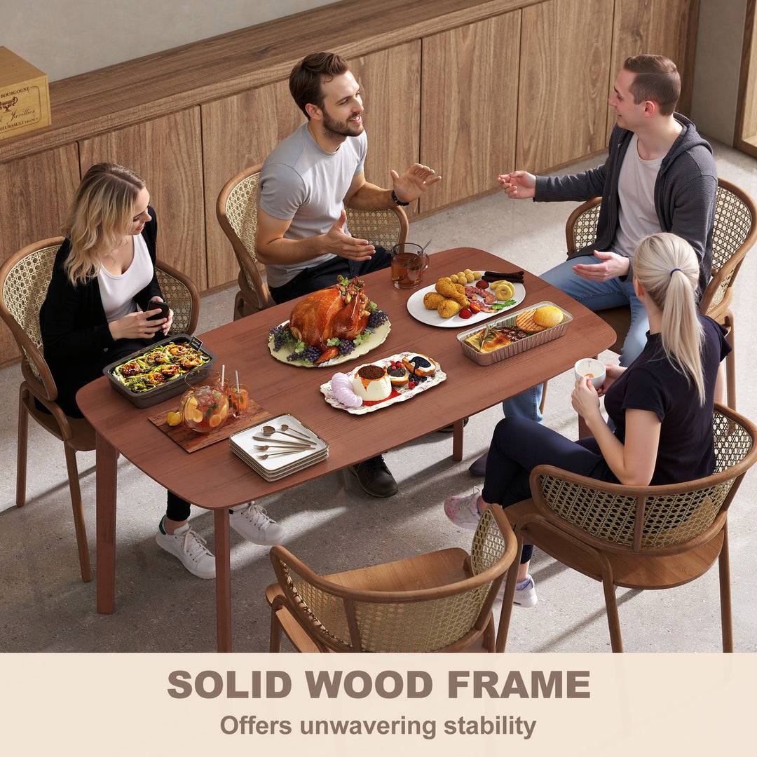 Pine Wood Rectangular Dining Table - Light Brown