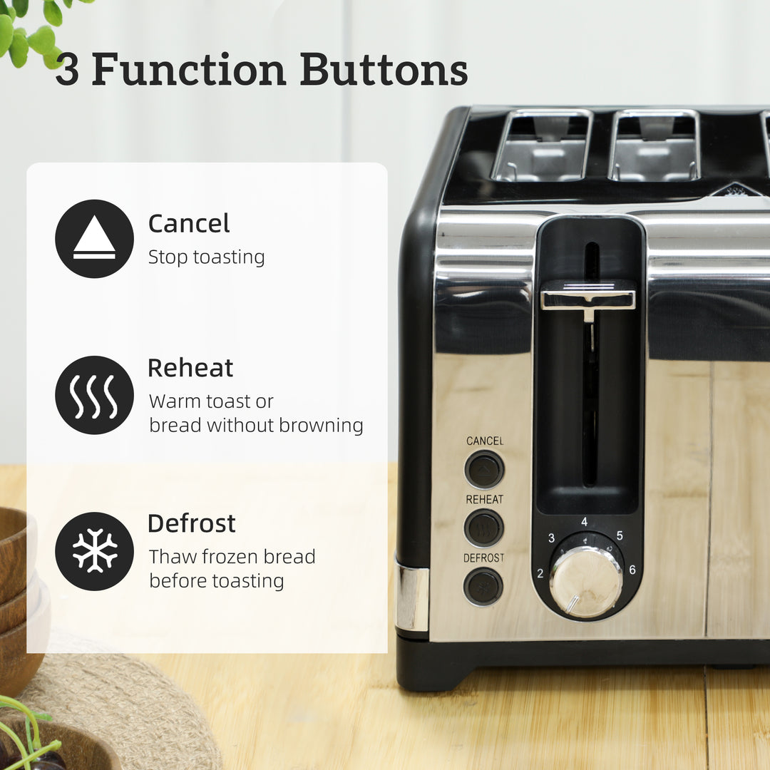 MCL Sleek Textured Kettle and Four-Slice Toaster Set - Black