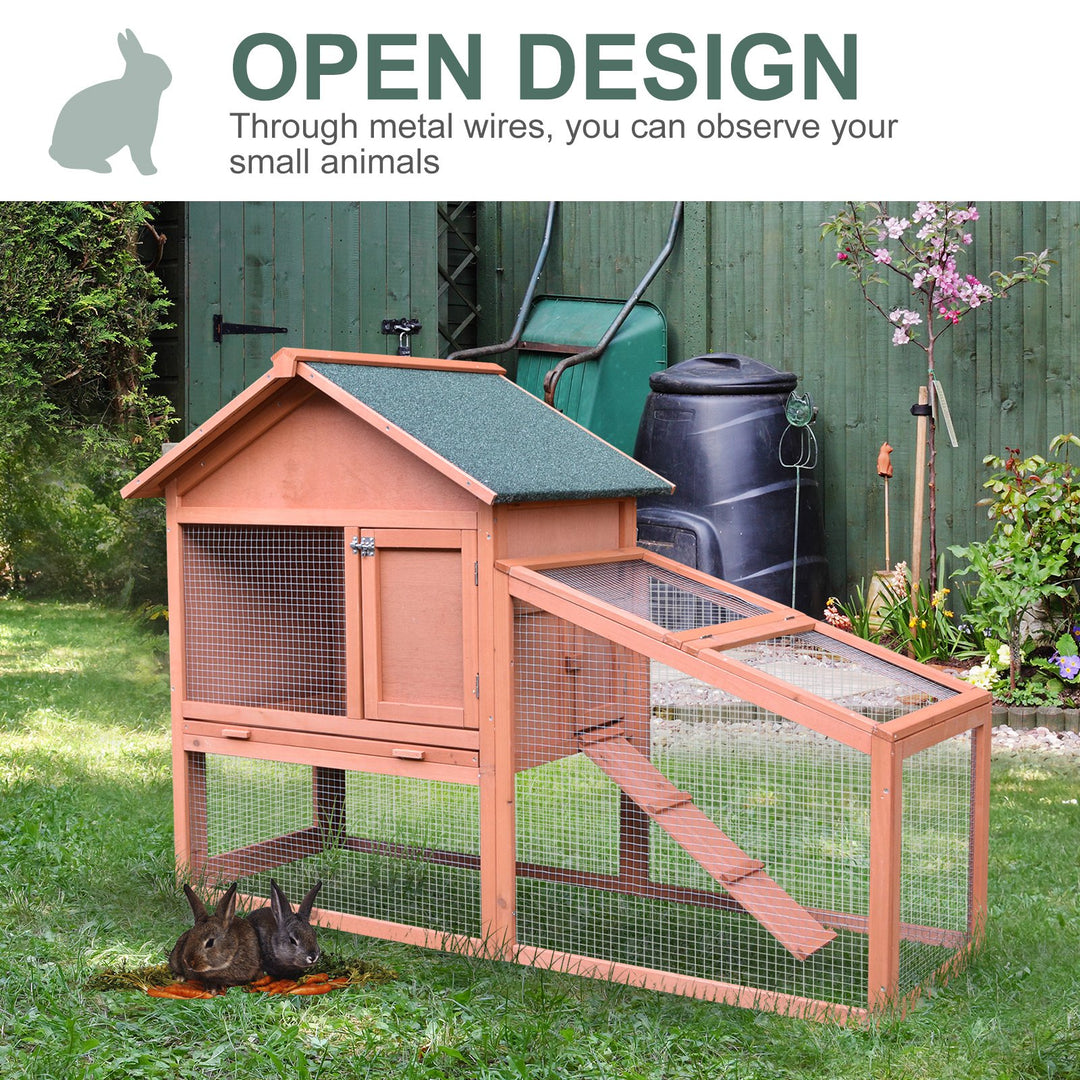 Small Animal Two-Level Fir Wood Guinea Pigs Hutches w/ Slide Out Tray Red/Brown