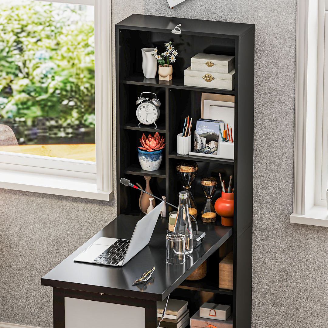 Three-Part Work Desk, with Storage and Writing Board - Black