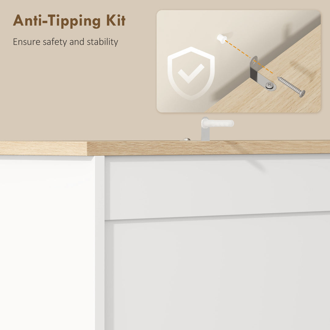 Kitchen Cupboard, Freestanding Kitchen Cabinet with 2 Cabinets, 2 Draw