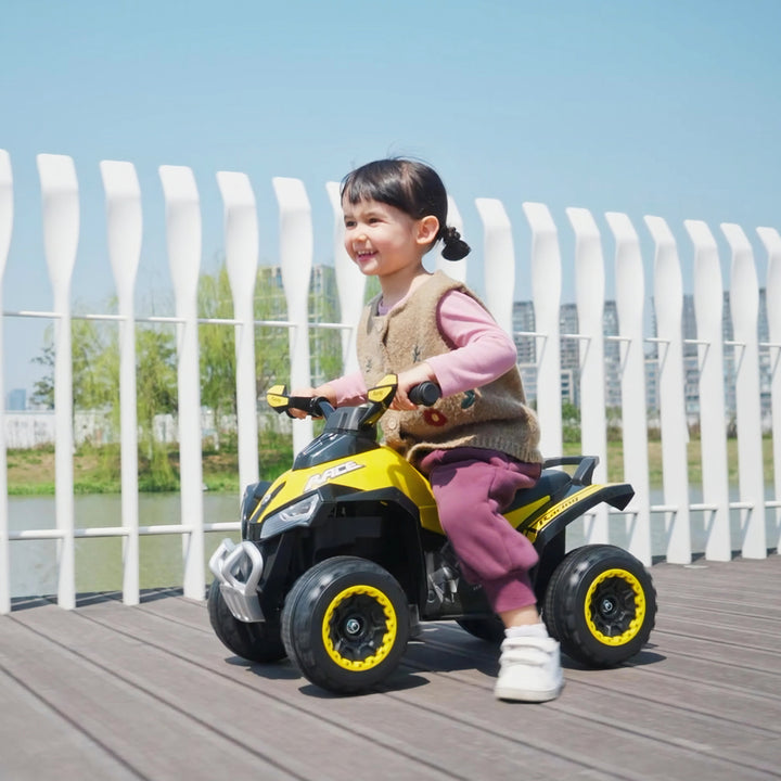 No Power Toddler Kids Ride on Car Walker Foot To Floor Slider w/ Music Lights for 18 - 36 Months Yellow