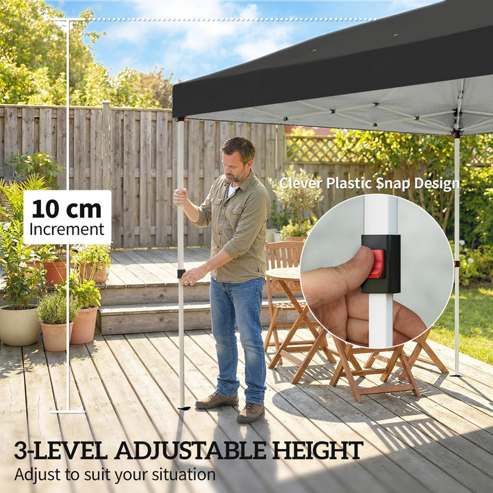 3 x 6 m Pop Up Canopy with UV50+ Protection Garden Gazebo with 6 Sidew