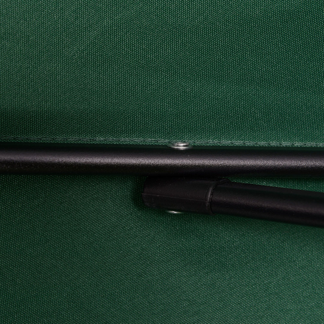 MCL 2m Garden Parasol Umbrella, Outdoor Sun Shade with 6 Sturdy Ribs for Balcony, Bench, Garden, Green