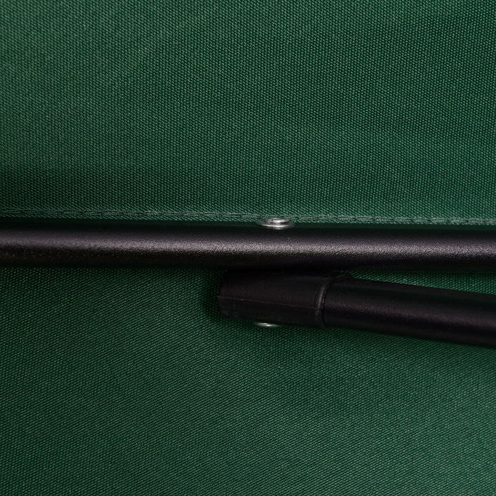 MCL 2m Garden Parasol Umbrella, Outdoor Sun Shade with 6 Sturdy Ribs for Balcony, Bench, Garden, Green