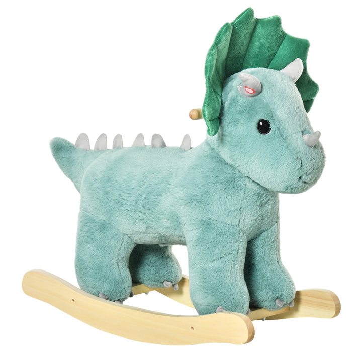 Plush Ride-On Rocking Dinosaur, with Sound - Green