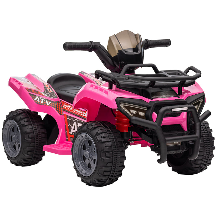 HOMCOM Kids Electric ATV Ride-On Toy, 6V Battery-Powered Quad Bike with Working Headlights, for Toddlers 18-36 Months, Pink | Aosom UK