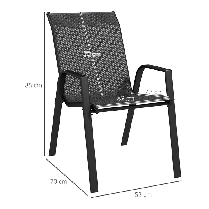 Four-Piece Stacking Rattan Garden Seat Set - Grey