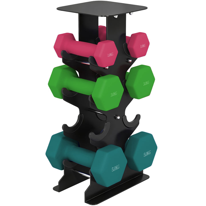 Hex Dumbbells Set with Dumbbell Rack, Non Slip Hand Weights for Home G
