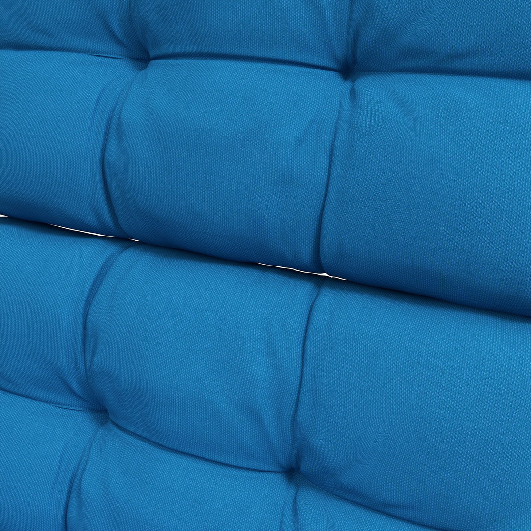 2-Piece Seat Cushion Replacement with Backrest, Garden Patio Chair Cushions Set with Ties, Blue