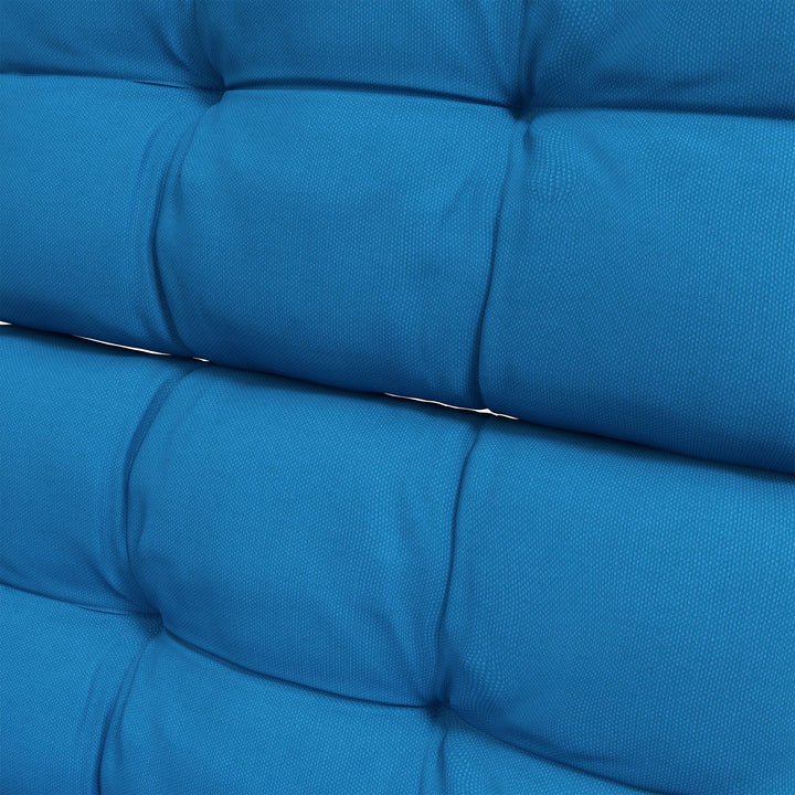 2-Piece Seat Cushion Replacement with Backrest, Garden Patio Chair Cushions Set with Ties, Blue
