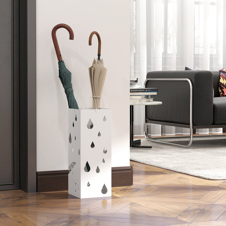 Six-Umbrella Steel Holder Stand - White