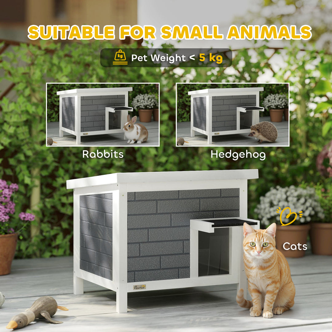 Outdoor Cat House Insulated with Openable Roof, Weatherproof Feral Cat Shelter for Rabbits, Cats