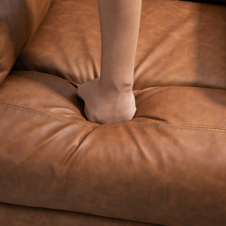 MCL Faux Leather 70° Electric Riser Recliner Chair - Brown