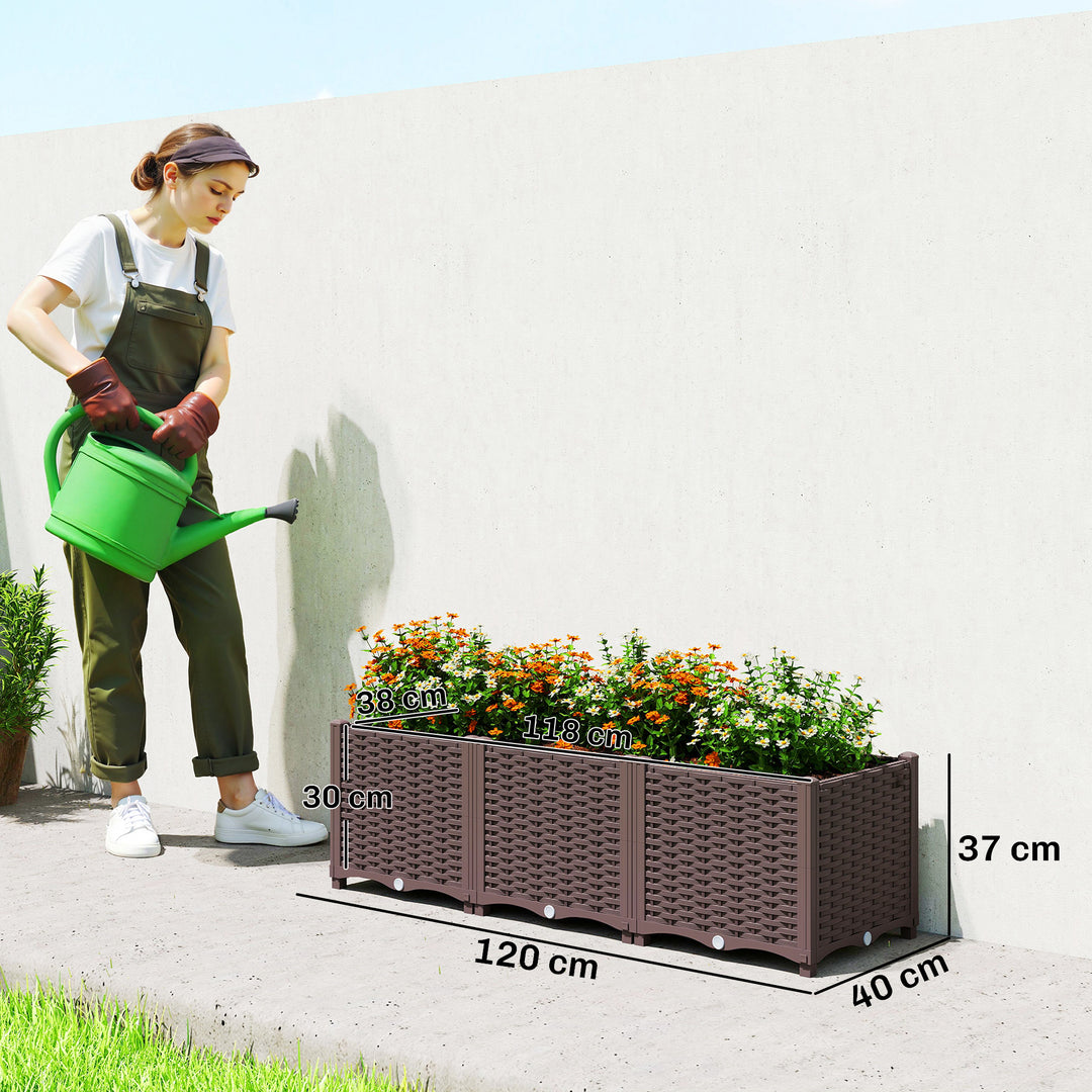 Plastic Raised Garden Bed with Legs, Self Watering Elevated Planter Bo