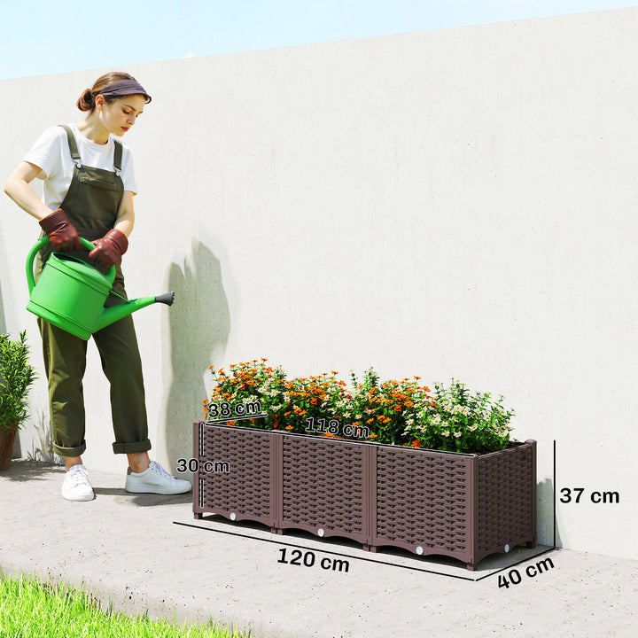 Plastic Raised Garden Bed with Legs, Self Watering Elevated Planter Bo