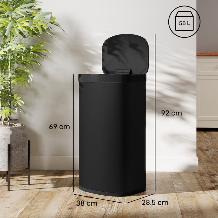 55L Sensor Bin with Soft-Close Lid, Automatic Touchless Motion Sensor 