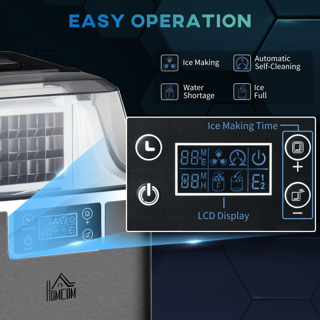 3.2L Compact Ice Machine, with LCD Screen and Accessories - Black