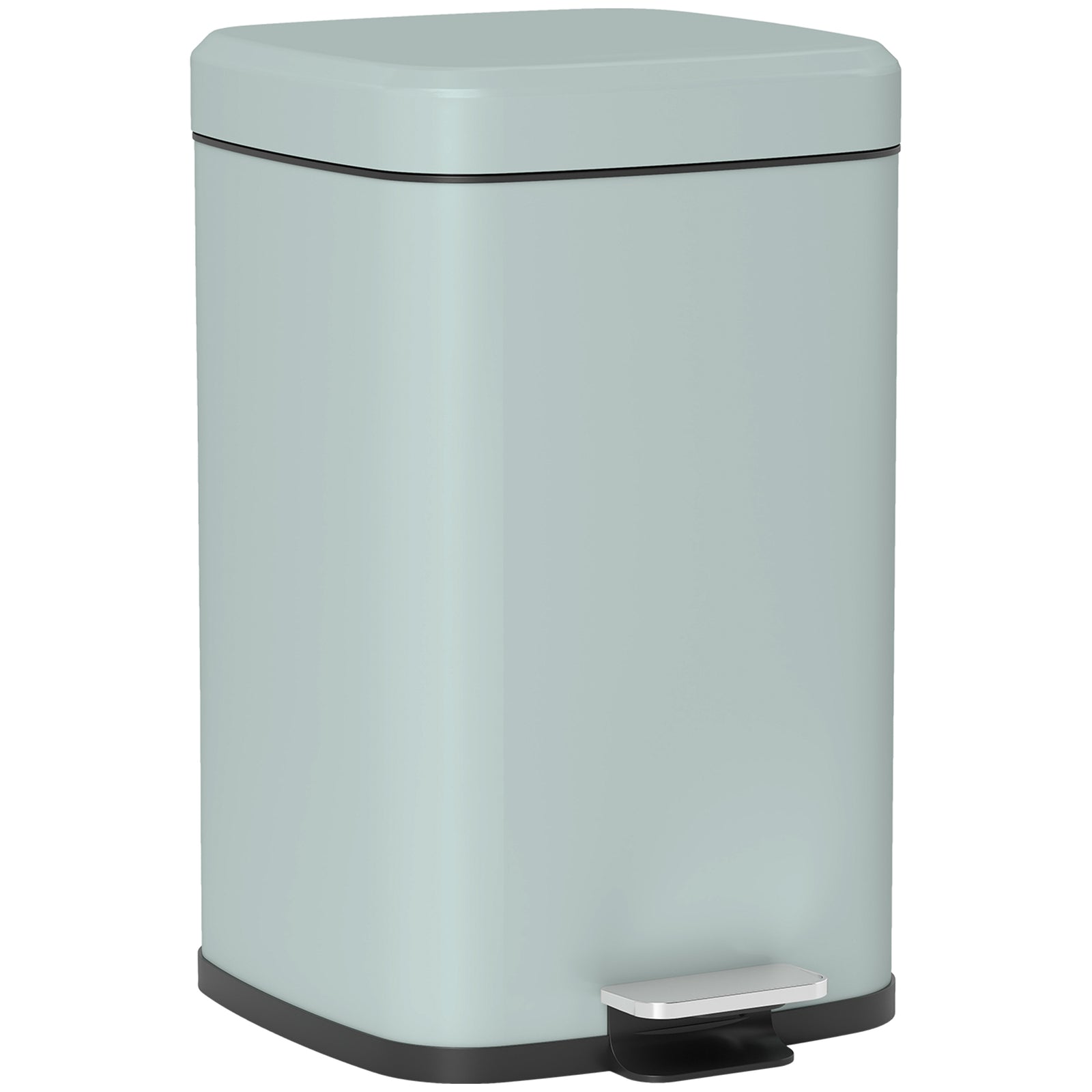 20L Modern Boxy Metal Home Kitchen Bin - Light Green