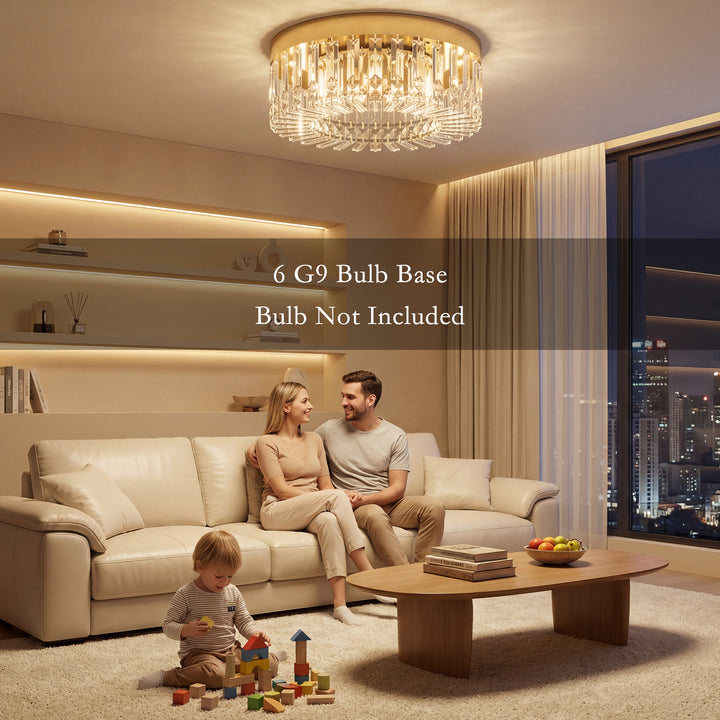 Crystal Chandeliers with 160 Crystal Pendants, 6-Light Ceiling Light f