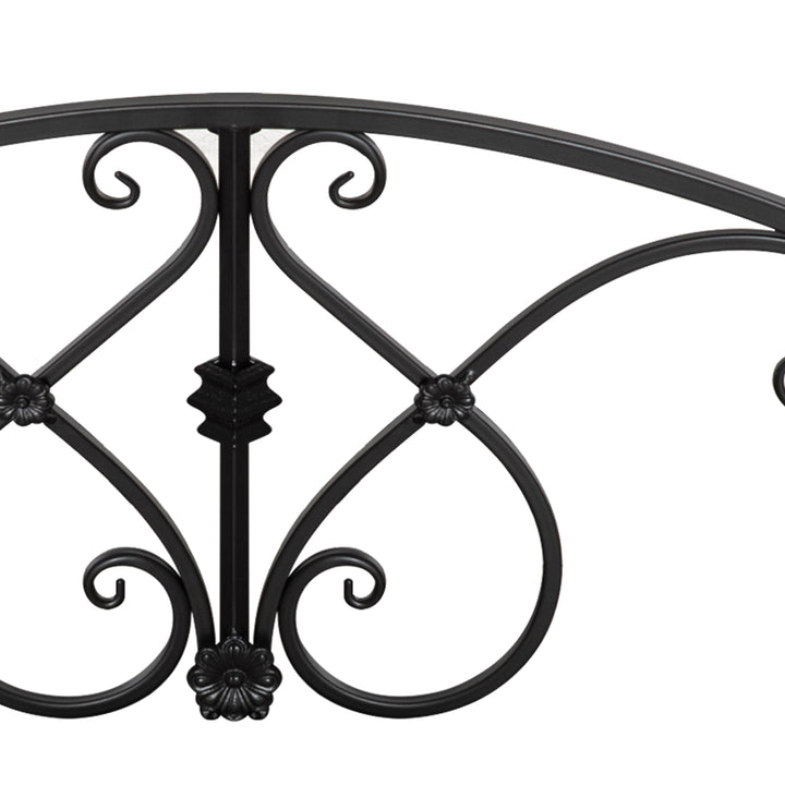 102L x 48W x 49H Classic Metal Garden Bridge with Safety Railings Arc Footbridge Decorative Pond Bridge for Backyard Creek Stream, Black