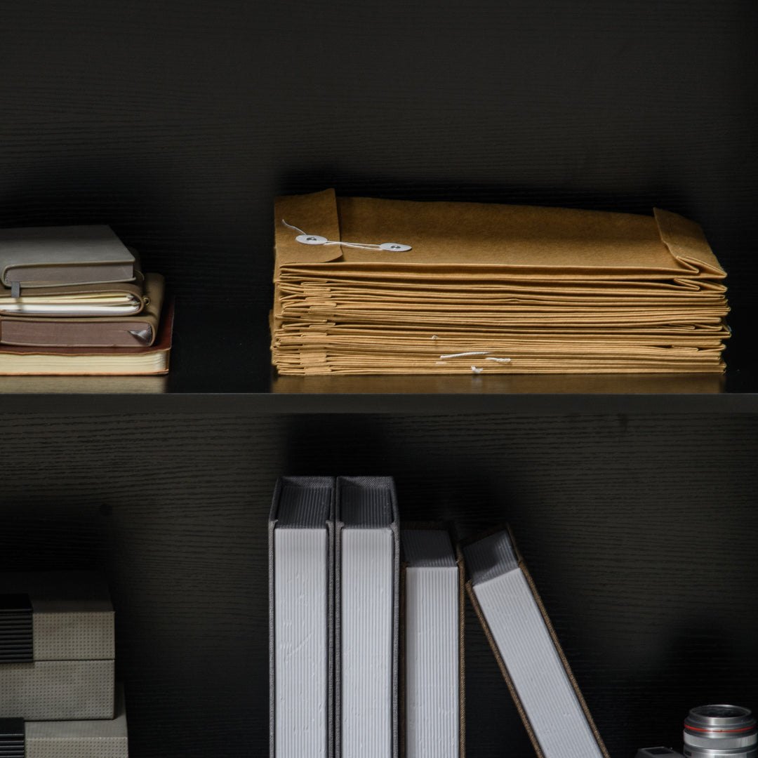 Two-Tier Locking Office Storage Cabinet - Black