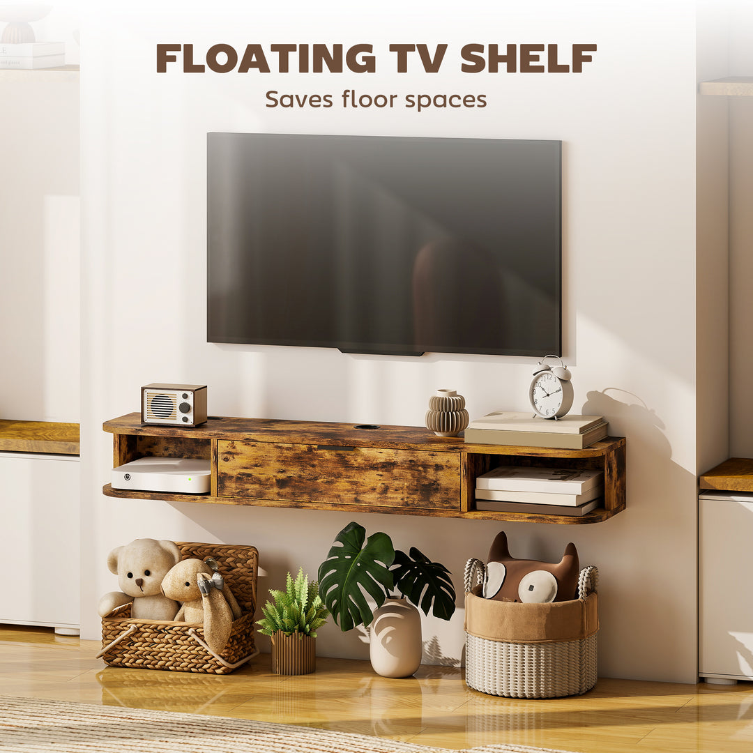 MCL 120 cm Floating TV Unit for TVs up to 50 Inch - Rustic Brown
