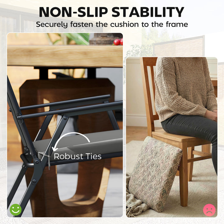 Set of 6 Outdoor Seat Cushions with Machine Washable Cover, Water Repe