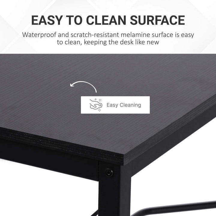 L-Shaped Corner Desk, Computer Desk for Home Office, Space-Saving Study Workstation, Easy to Assemble, 150 x 150 x 76cm, Black
