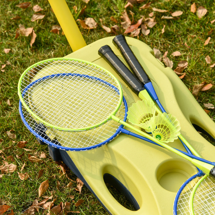 2.8m Portable Folding Badminton Net Set with 4 Badminton Rackets and 2 Nylon Shuttlecocks, for Adults Kids Indoor Outdoor Exercise Training