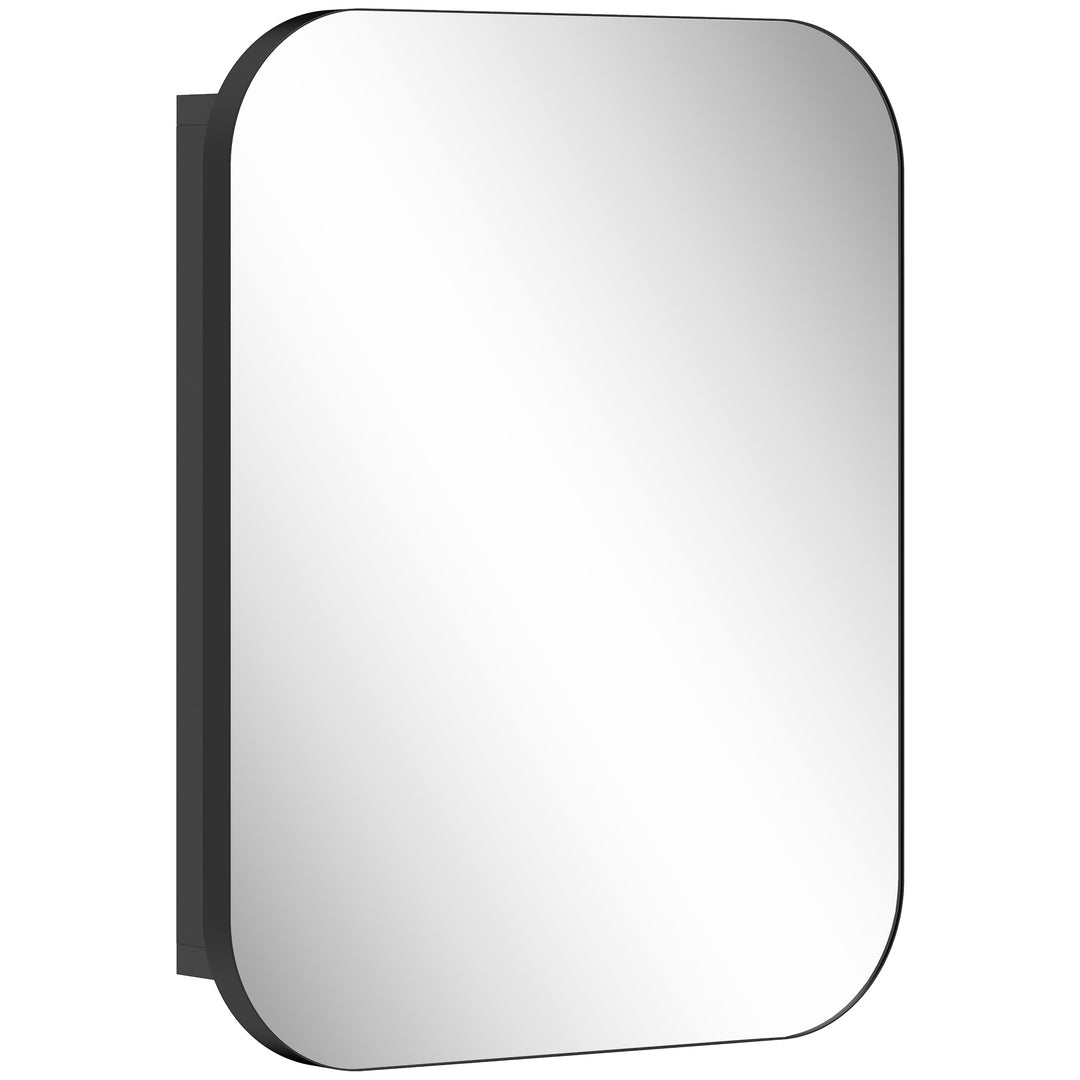 Bathroom Medicine Cabinet with Mirror, Bathroom Wall Cabinet with - Black