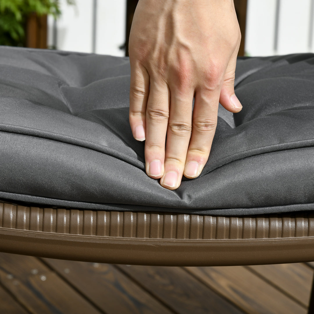 Set of 4 Garden Seat Cushion with Ties, 42 x 42cm Replacement Dining Chair Seat Pad, Grey