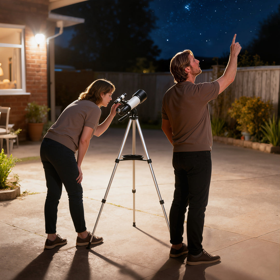 MCL Astronomy Telescope for Adults and Beginners with 70 mm Aperture, Carry Bag, White