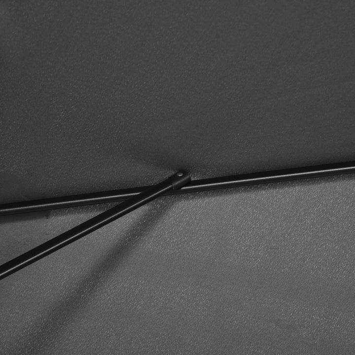 3x2m Patio Parasol Garden Umbrellas Canopy with Aluminium Tilt Crank Rectangular Sun Shade Steel, Black