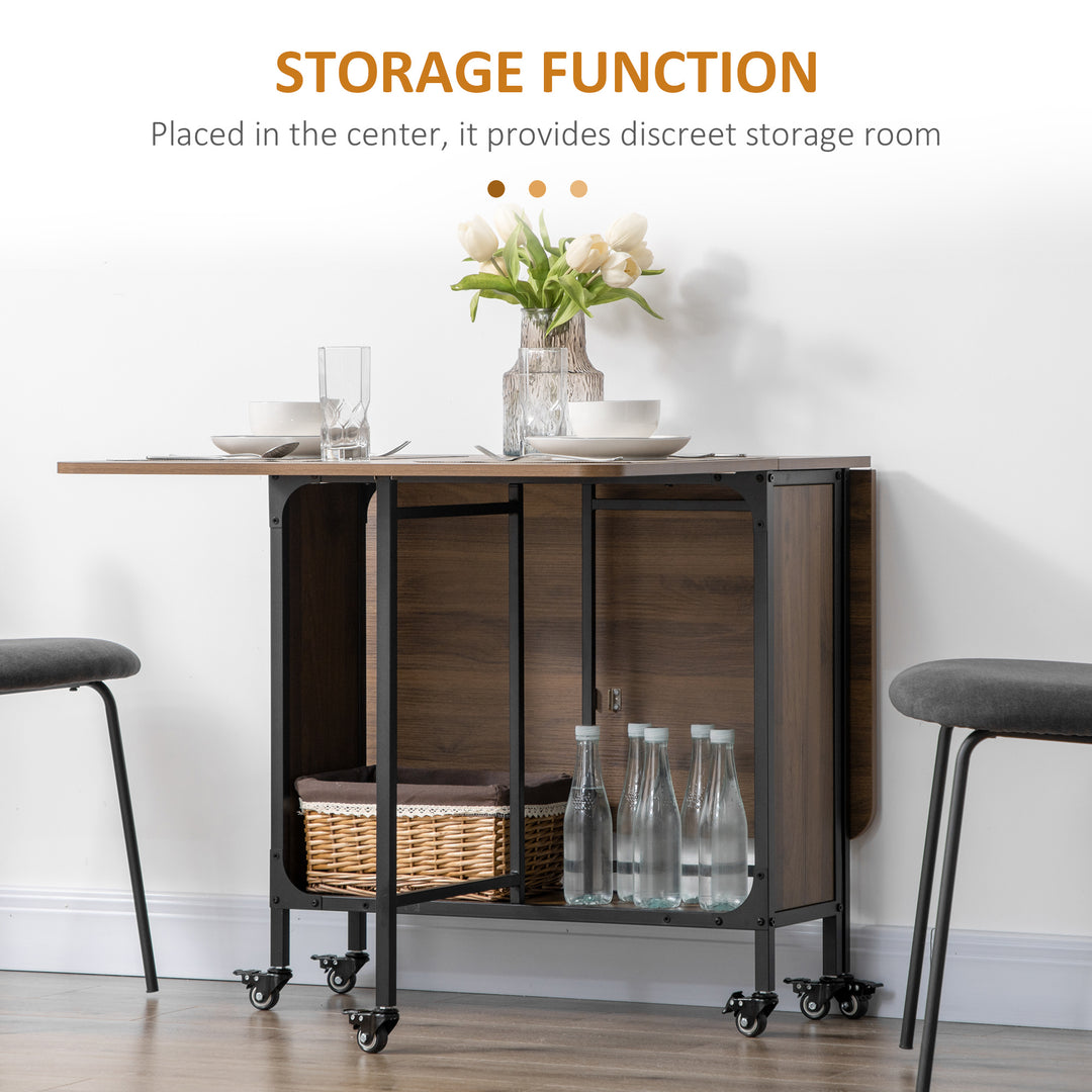 MCL Six-Person Drop Leaf Dining Table - Brown/Black