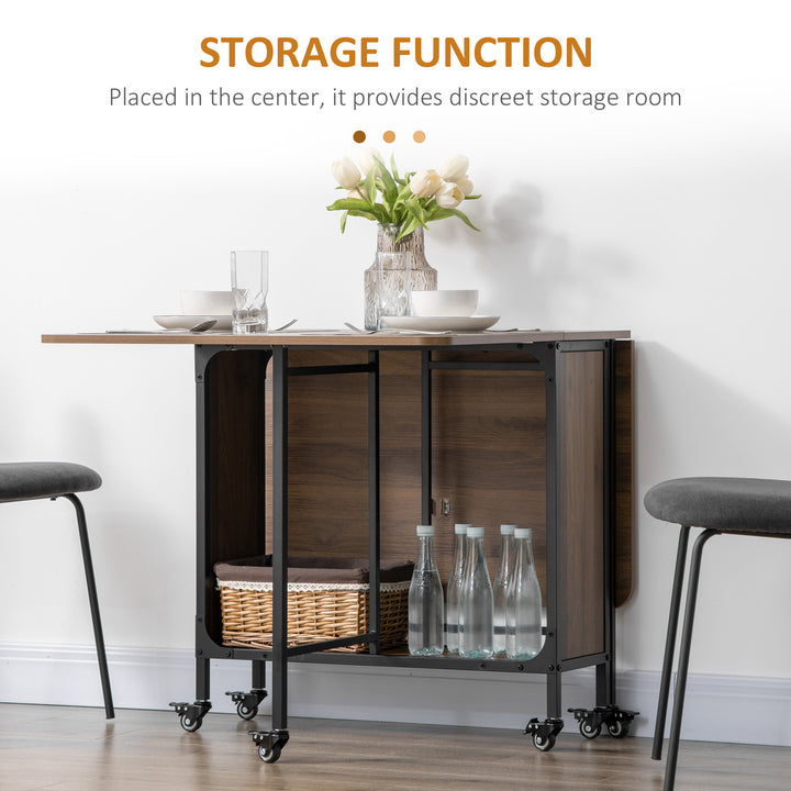 MCL Six-Person Drop Leaf Dining Table - Brown/Black