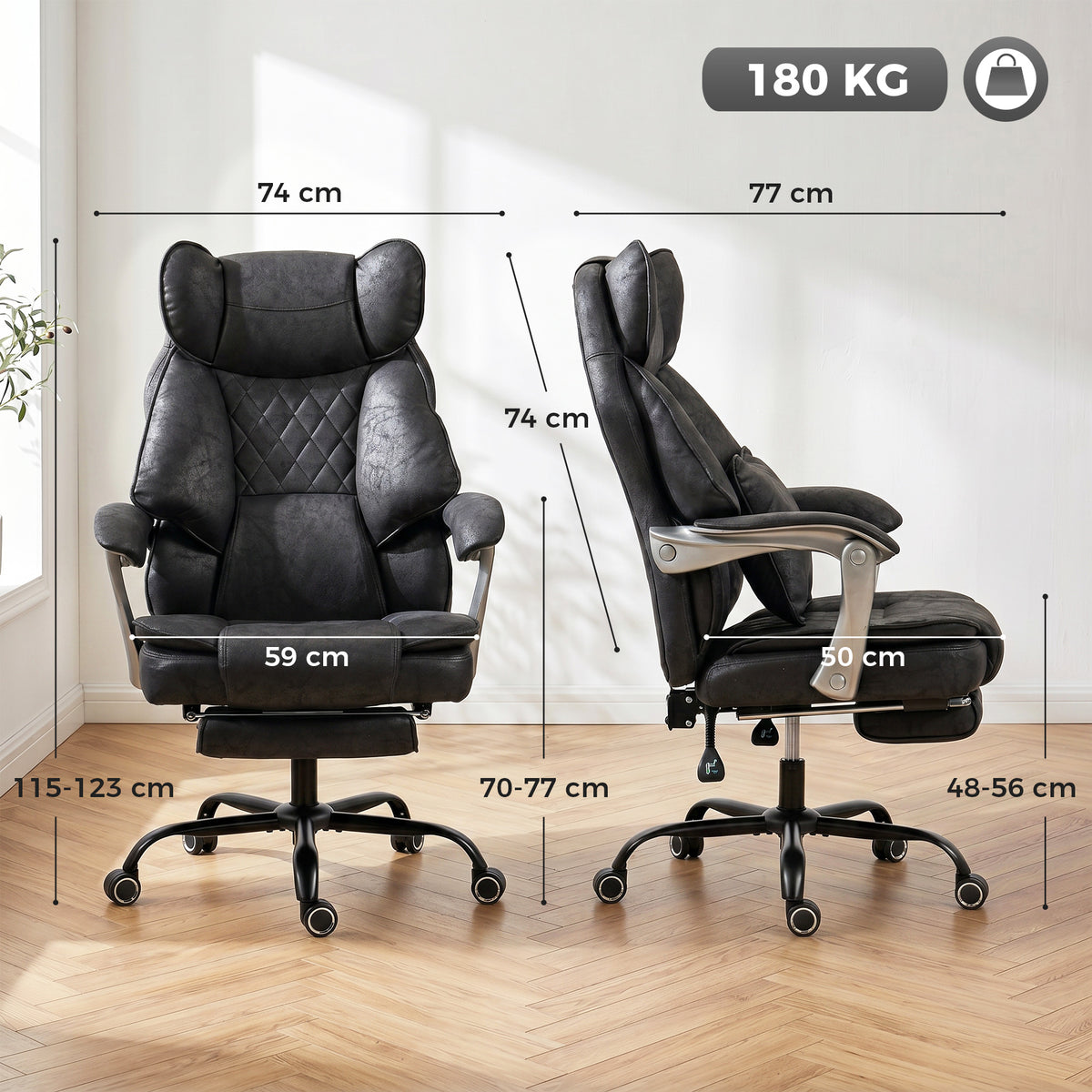 Executive Office Chair, Leathaire Big and Tall Office Chair 180 kg wit