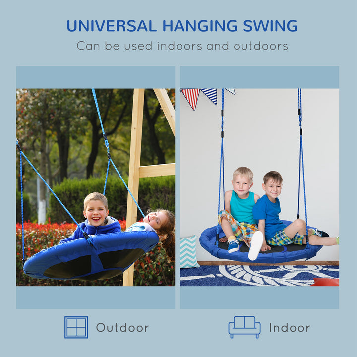 Kid Nest Swing Seat Saucer Tree Swing 40 Inch/100cm for Outdoor Indoor Blue