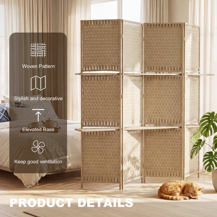 Wave Fibre Freestanding Folding Privacy Screen Panels, Room Divider, N