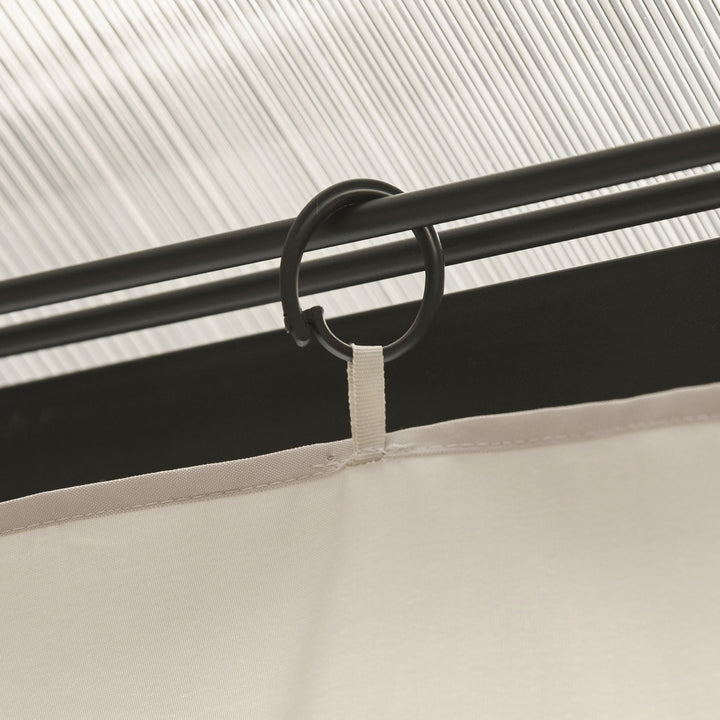 Replacement Gazebo Curtains, 4-Panel Gazebo Side Panels Only, for 3 x 3 (M) Gazebos or Pergolas, Hooks/C-Rings Included, Beige