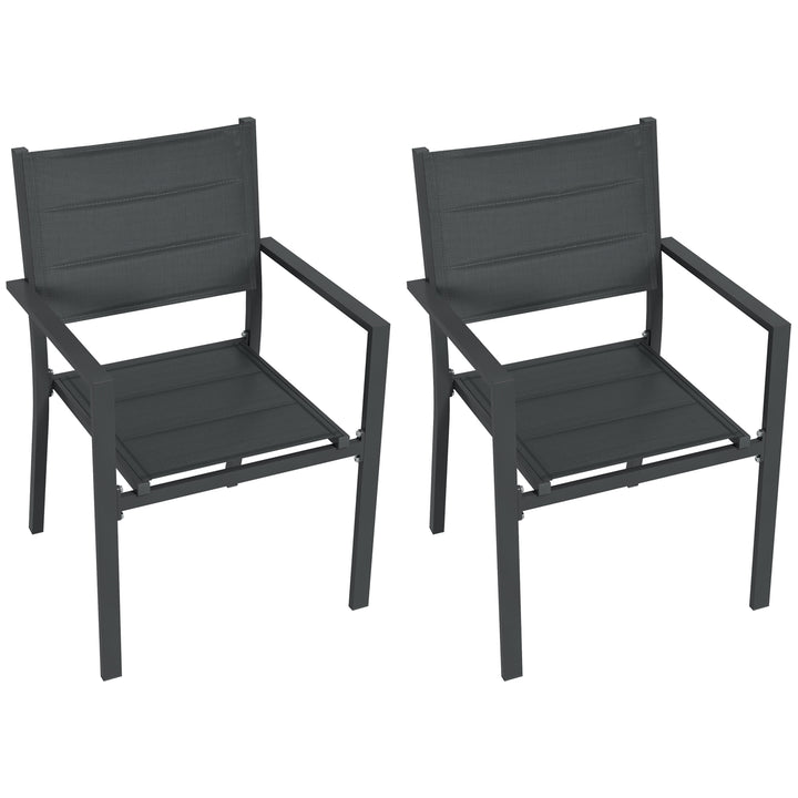 Outsunny Garden Chairs: Stackable Aluminium Duo, Lightweight, Cream White | Aosom UK