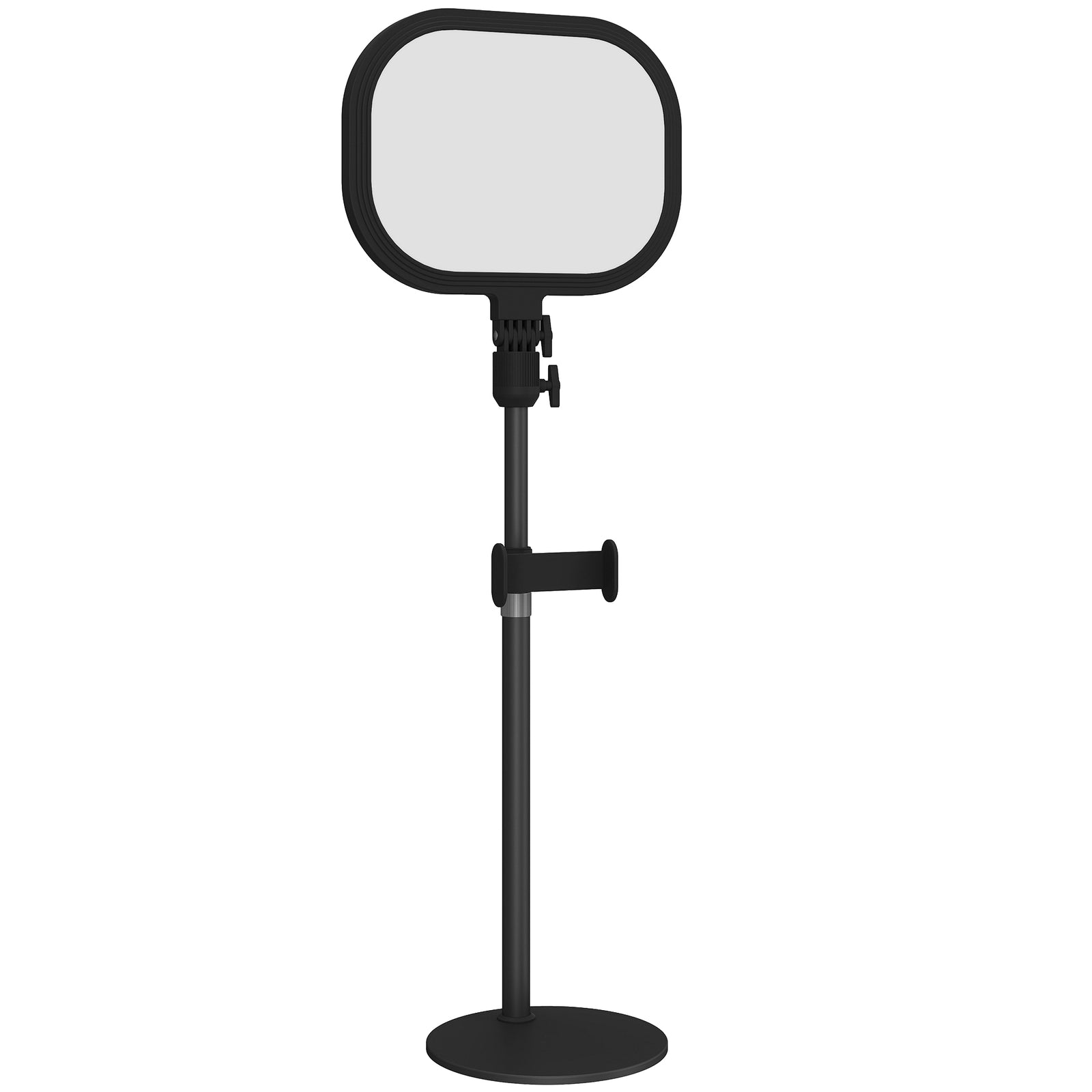 Selfie Light for Video Conference Lighting, Dimmable Desk Lamp with Stand Phone Holder, 5 Colour Modes & 10 Brightness Levels, Memory Function for Home Office, Recording, Video Calls, Black