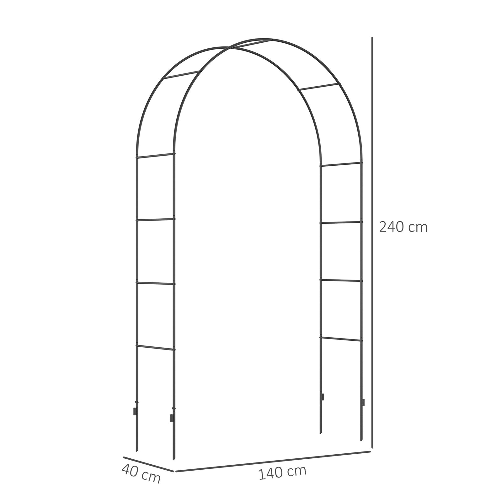 Outdoor Garden Arch, Metal Garden Arbor for Climbing Plants, Roses, Vi