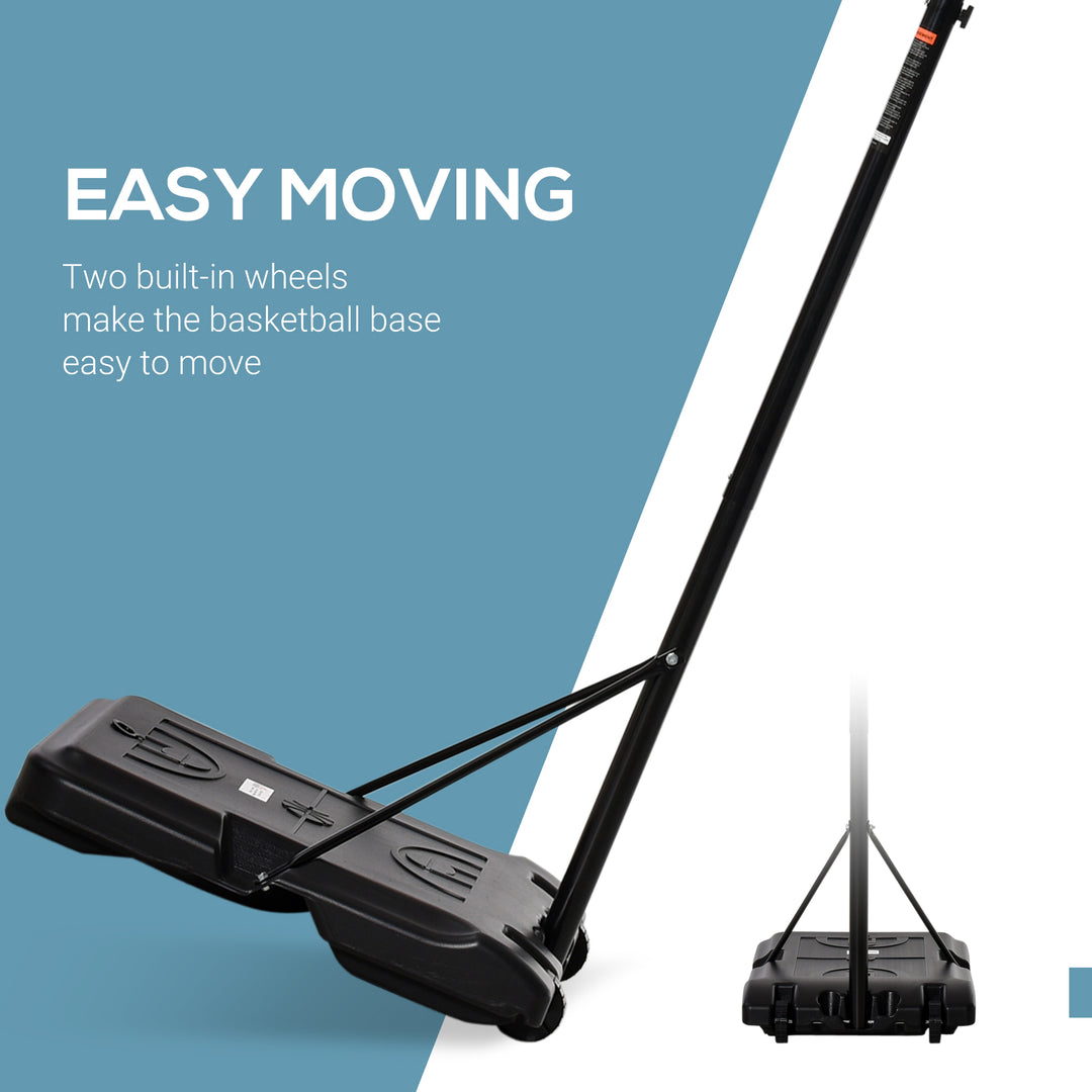 MCL Portable Basketball Stand 175-215cm Adjustable Height Sturdy Rim Hoop w/ Large Wheels Stable Base Net Free Standing