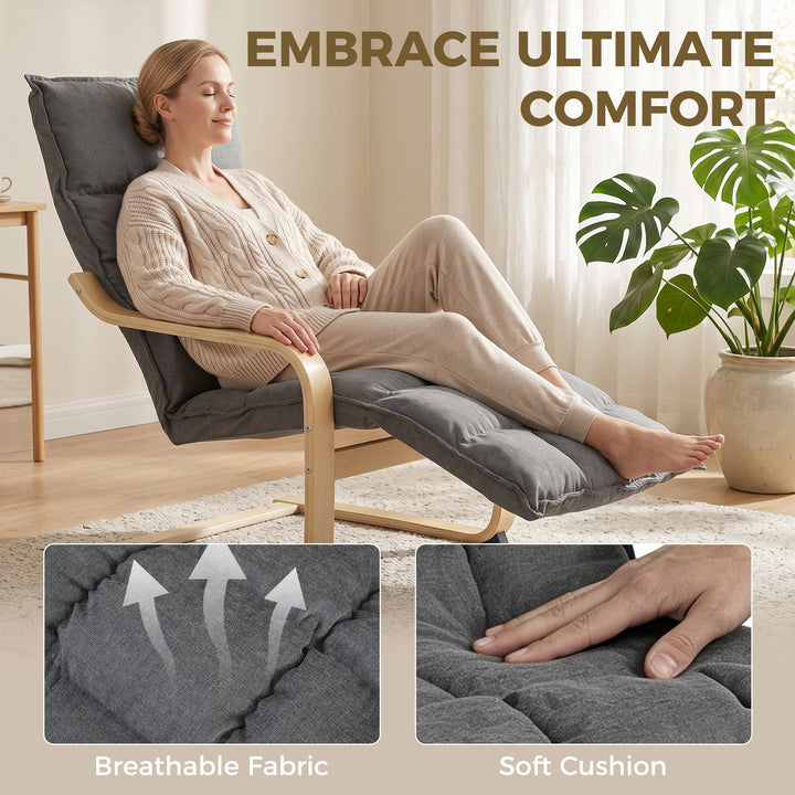 Modern Accent Chair, Leisure Lounge Chair Armchair with Footrest, Plus